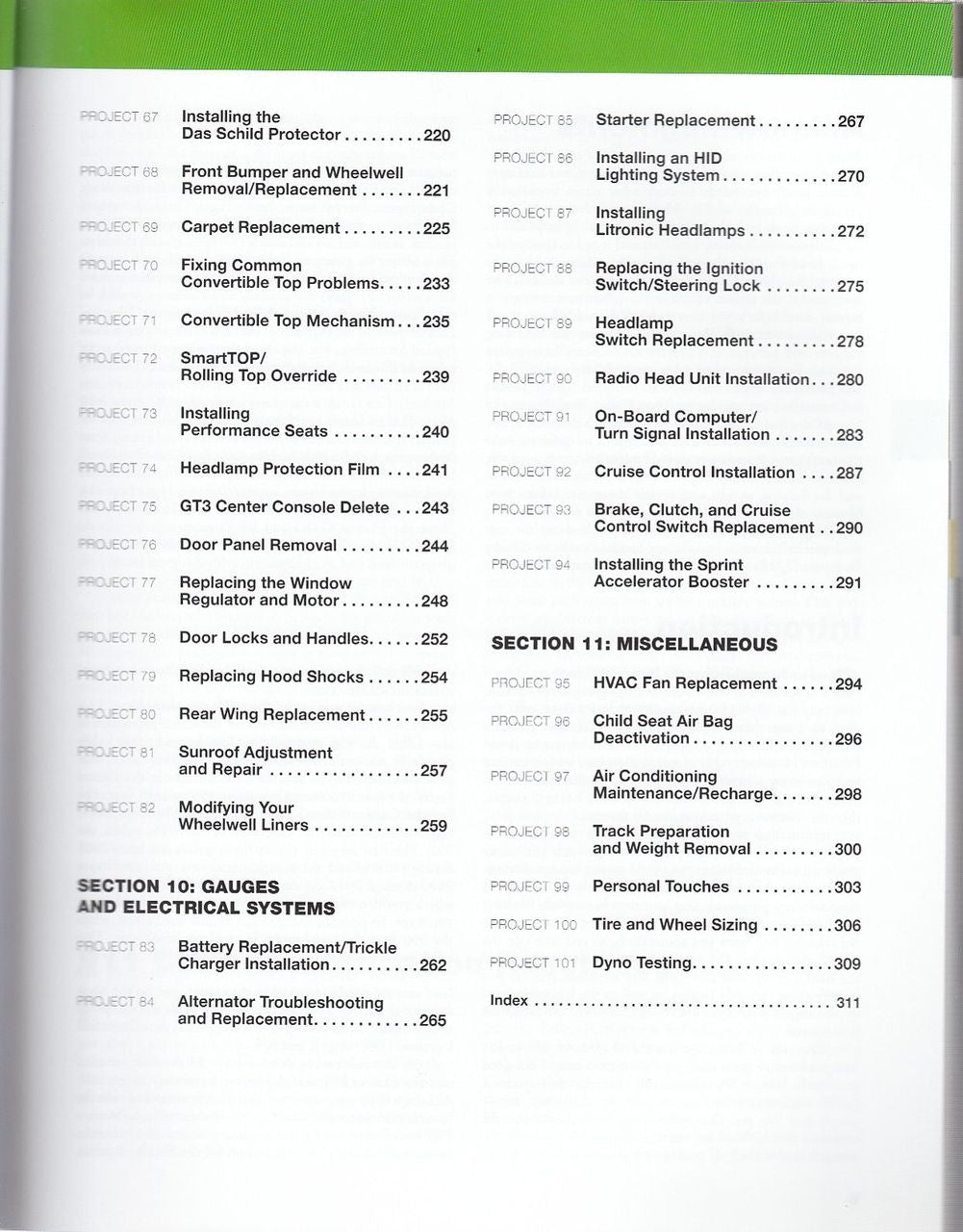 101 Projects for Your Porsche 911 (996 and 997) 1998 - 2008 Contents 3