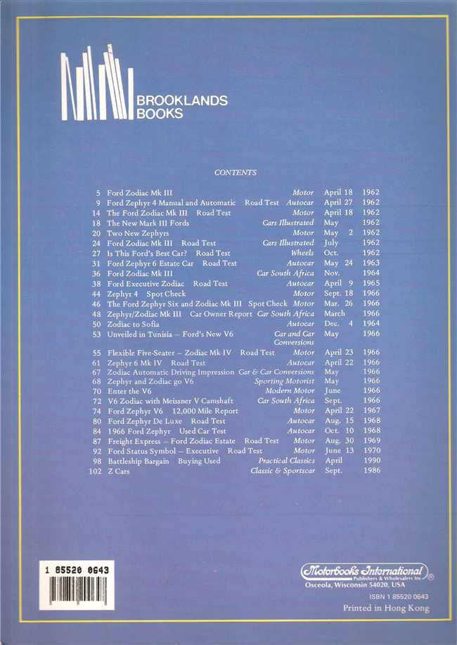 Ford Zephyr, Zodiac Executive Mk.III &amp; IV 1962 - 1971