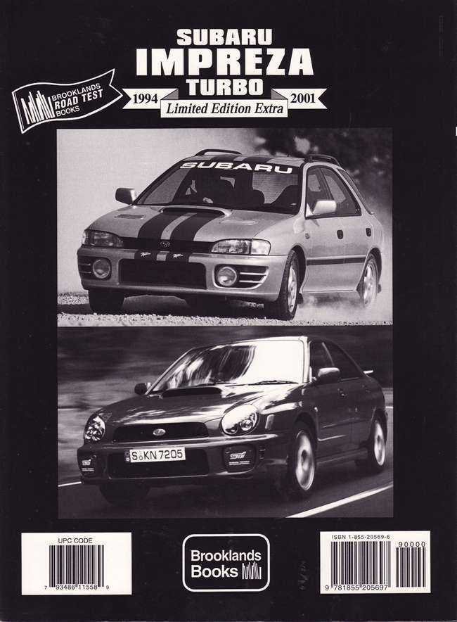 Subaru Impreza Turbo Limited Edition Extra 1994–2001 test book cover with cars