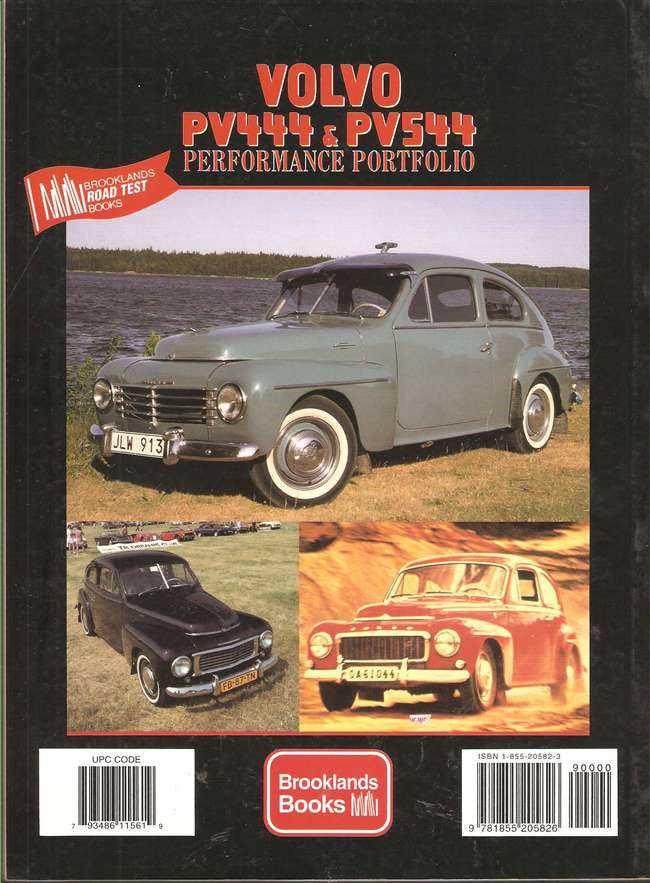 Volvo PV444 & PV544 performance portfolio book cover with light green classic car