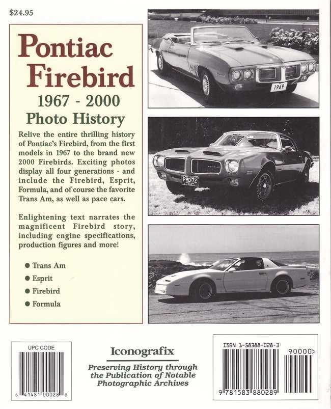 Pontiac Firebird: 1967 - 2000 Photo History