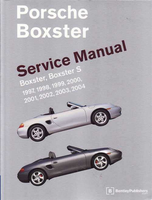 Automotive service manual cover with two car illustrations and Porsche Boxster title