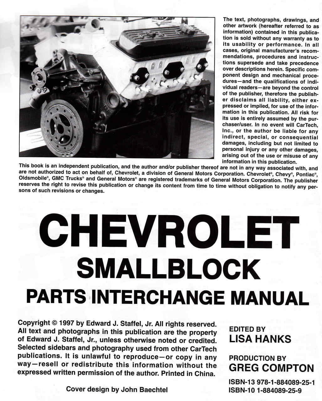 Chevy Small-Block Parts Interchange Manual - 1997 1st Edition  - cont