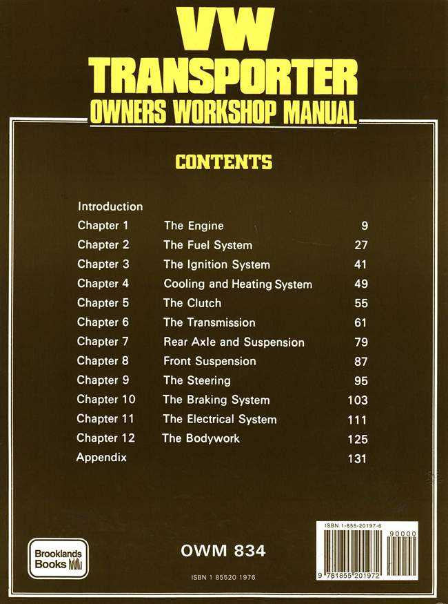 Volkswagen Transporter 1954 - 1967 Workshop Manual