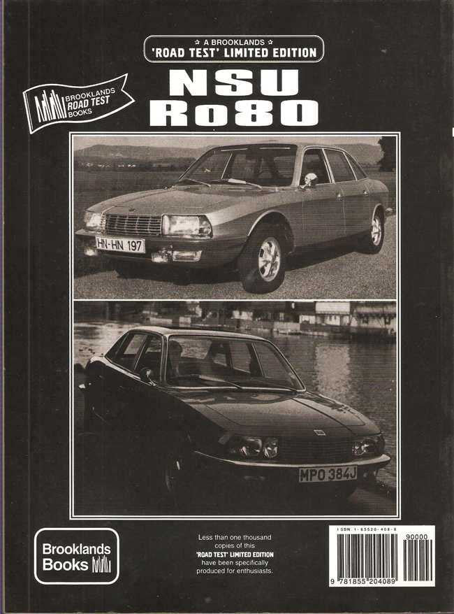 NSU Ro80 Road Test Limited Edition