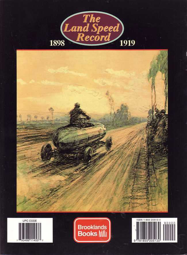 Land Speed Record book cover with vintage race car and title 1898–1919