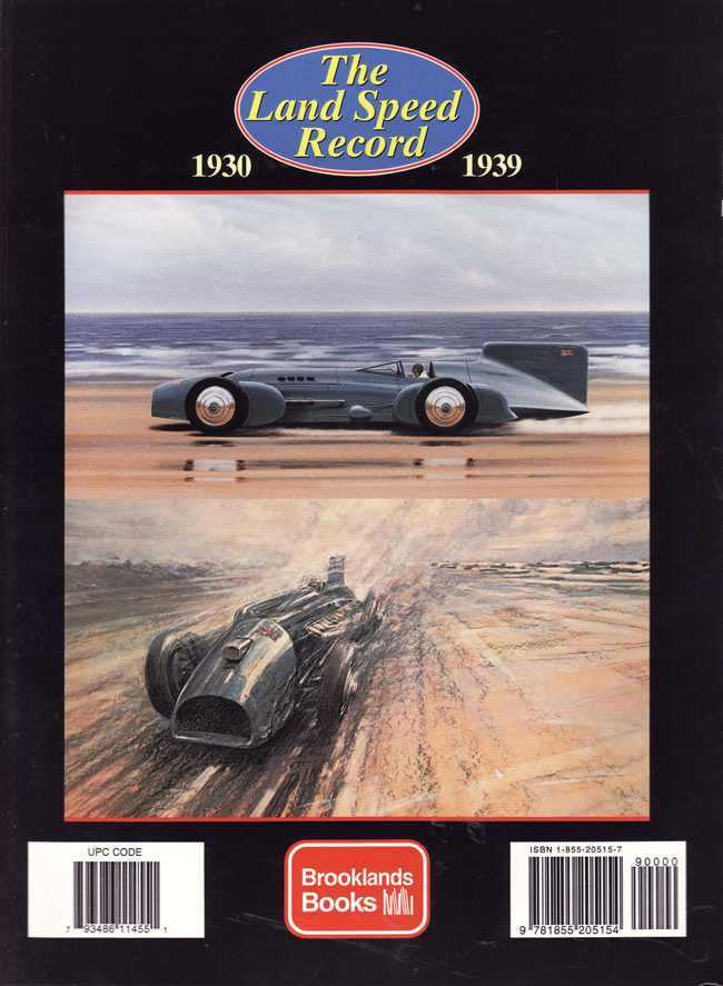 Land Speed Record book cover with blue race car and 1930–1939 title oval