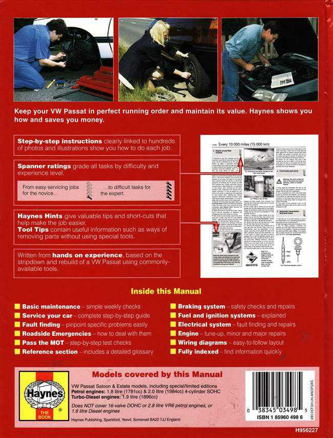 Volkswagen Passat 1988 - 1996 Workshop Manual