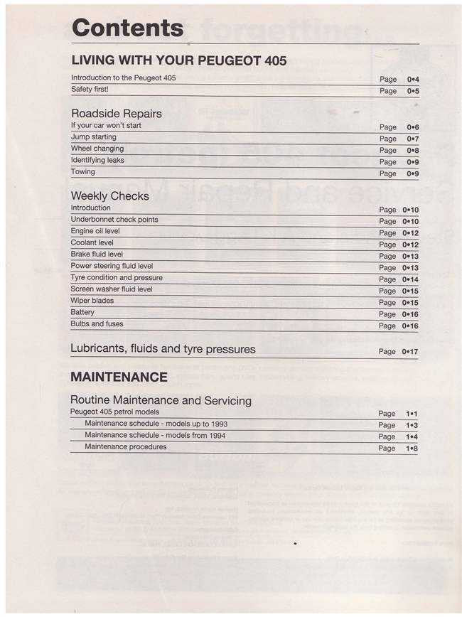 Peugeot 405 Petrol 1988 - 1997 Workshop Manual