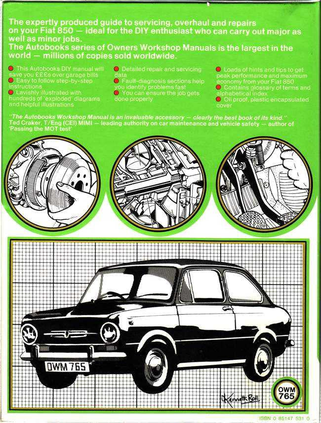 Fiat 850, 850S, SEAT 850 1964 - 1974  Workshop Manual