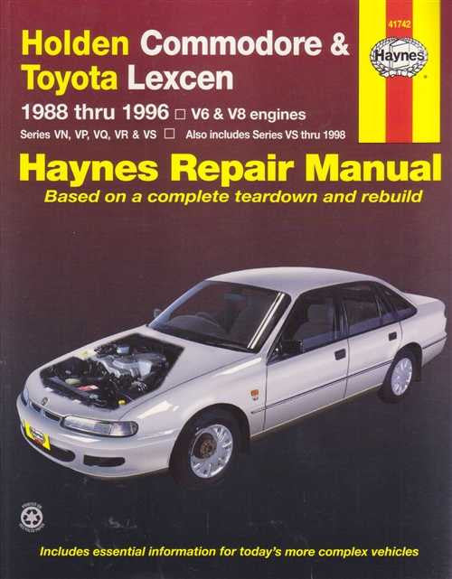 Holden Commodore, Toyota Lexcen VN, VP, VQ, VR, VS 1988 - 1996 Workshop Manual