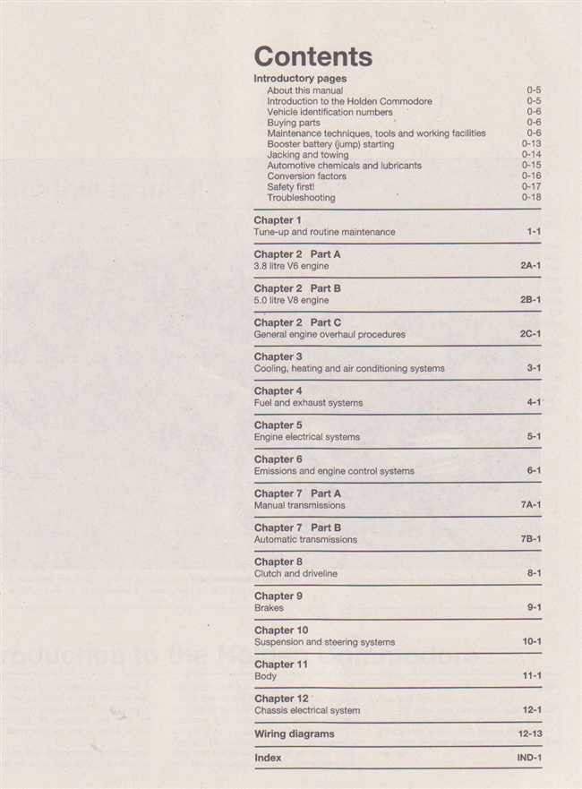 Holden Commodore, Toyota Lexcen VN, VP, VQ, VR, VS 1988 - 1996 Workshop Manual