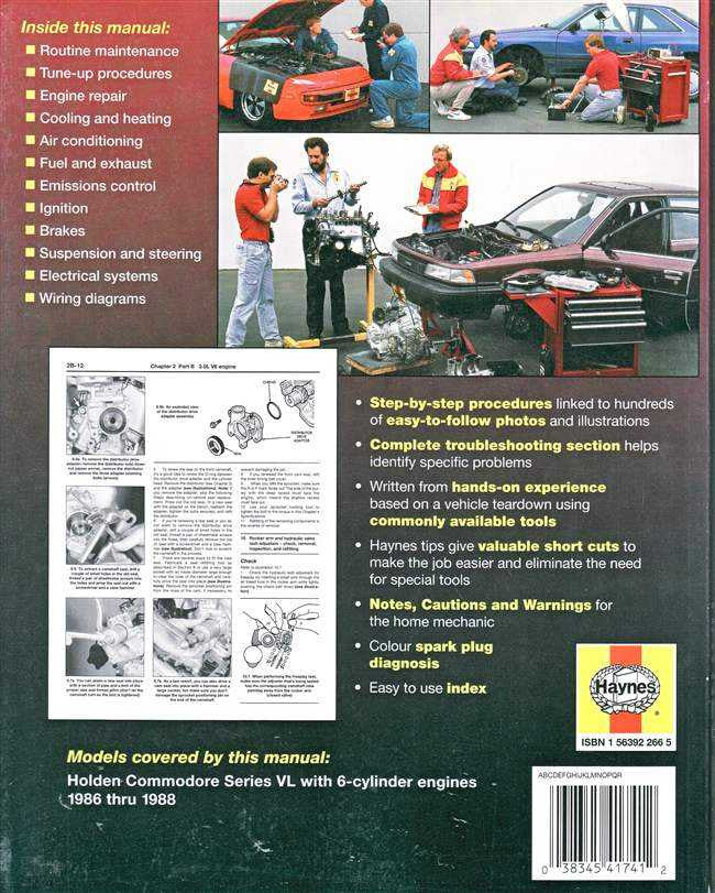 Holden Commodore Series VL 1986 - 1988 Workshop Manual