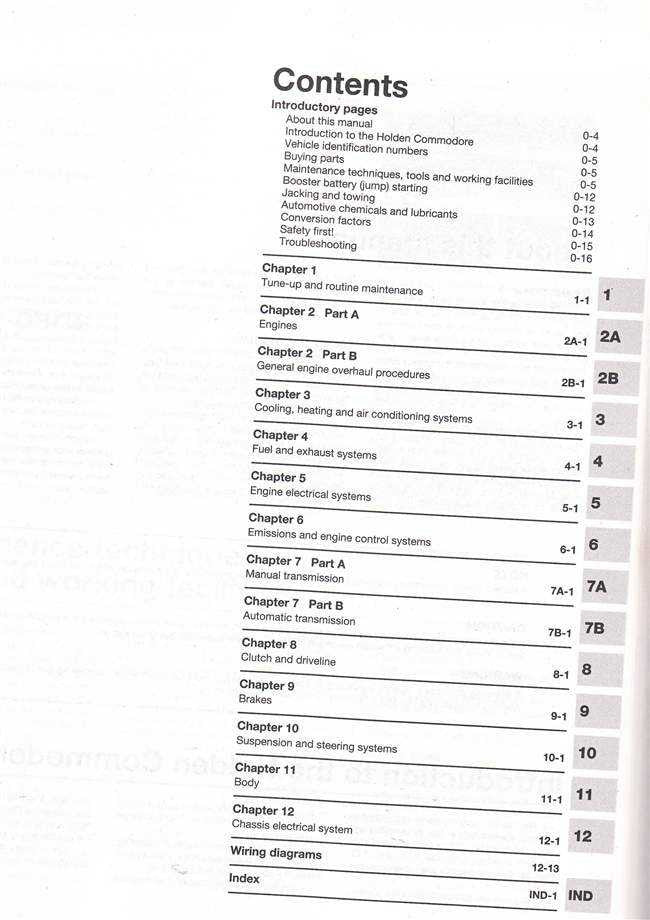 Holden Commodore Series VL 1986 - 1988 Workshop Manual