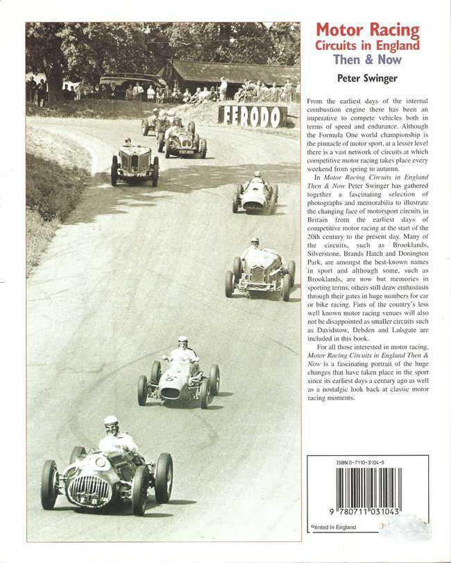 Motor Racing Circuits book with vintage race cars on track and title layout