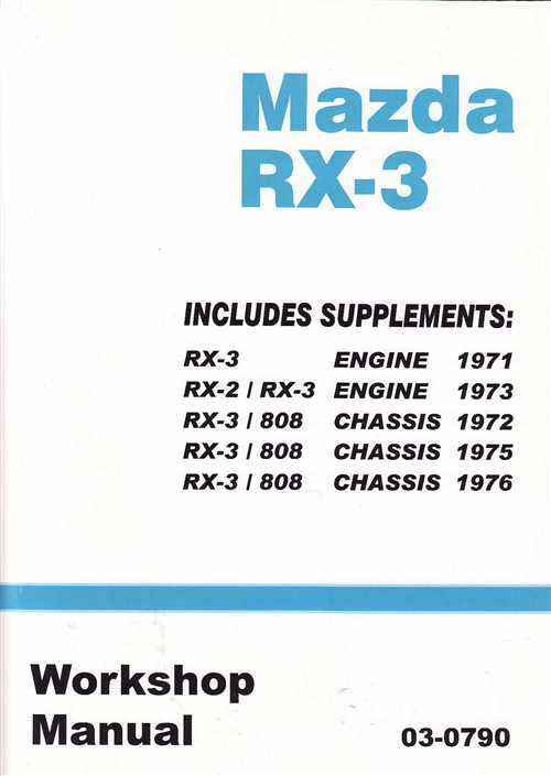 Mazda RX-3 1971 - 1976 Workshop Manual