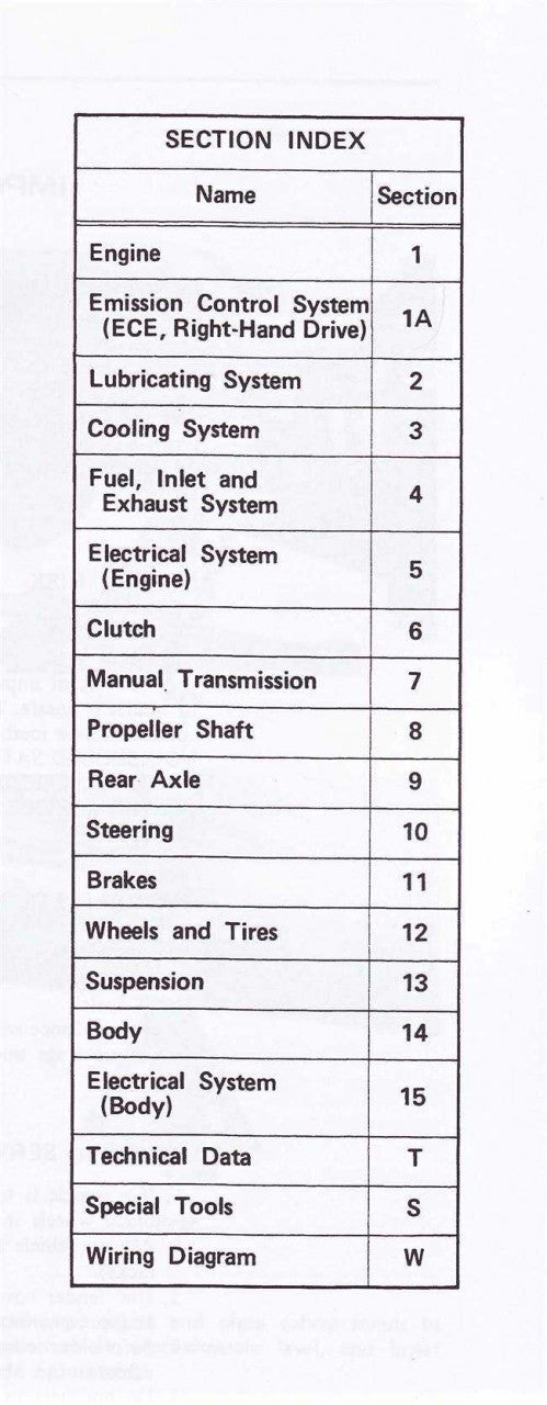 Mazda RX-7 Series One, Two and Three 1979 - 1985 Factory Workshop Manual