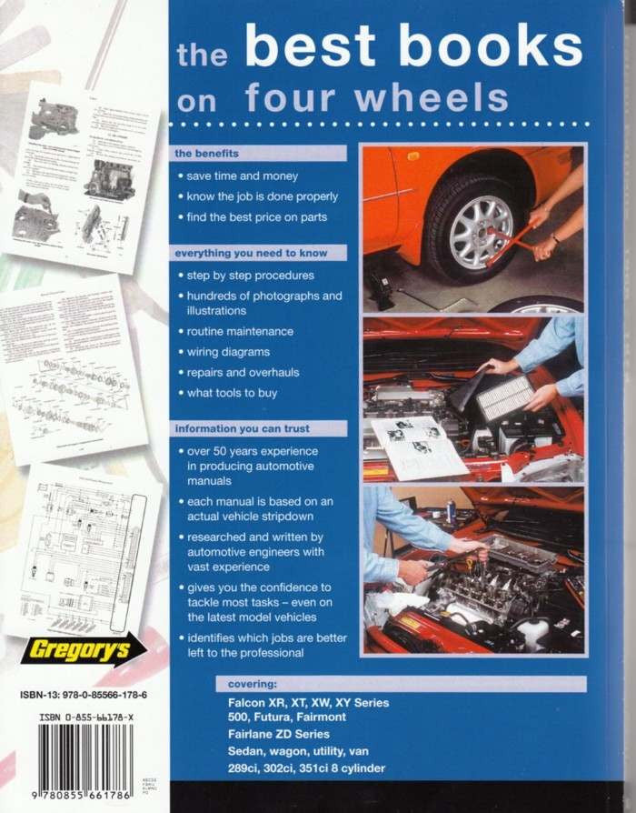 Ford Falcon Fairlane 1966 - 1972 Workshop Manual back cover
