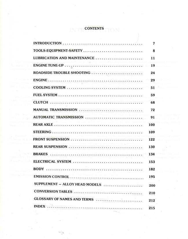 Ford Falcon Fairmont XD 1979 - 1982 Workshop Manual