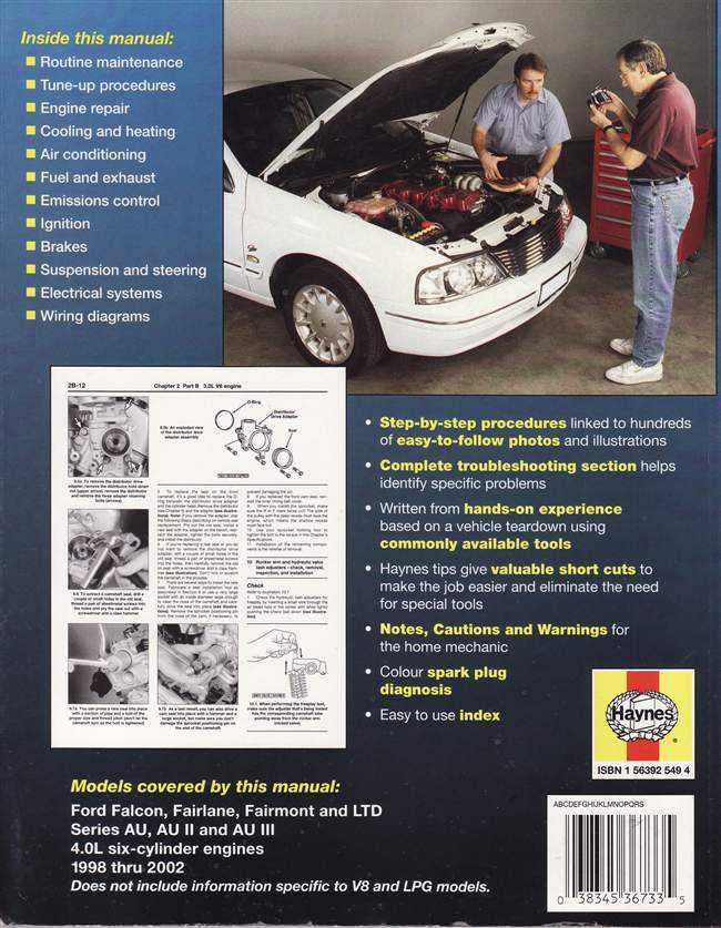 Ford Falcon, Fairlane AU, AU II and AU III 1998 - 2002 Workshop Manual