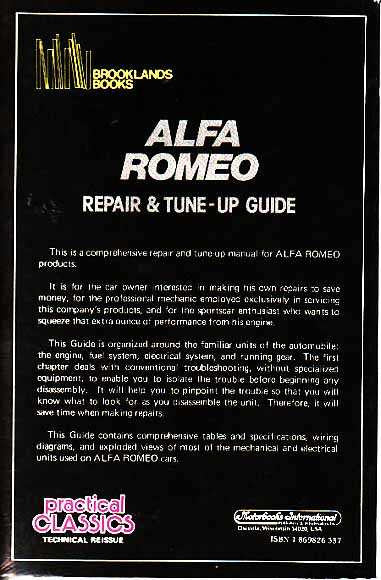 Alfa Romeo Repair &amp; Tune-Up Guide