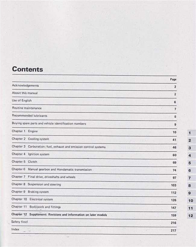 Honda Civic 1200 1973 - 1979 Workshop Manual