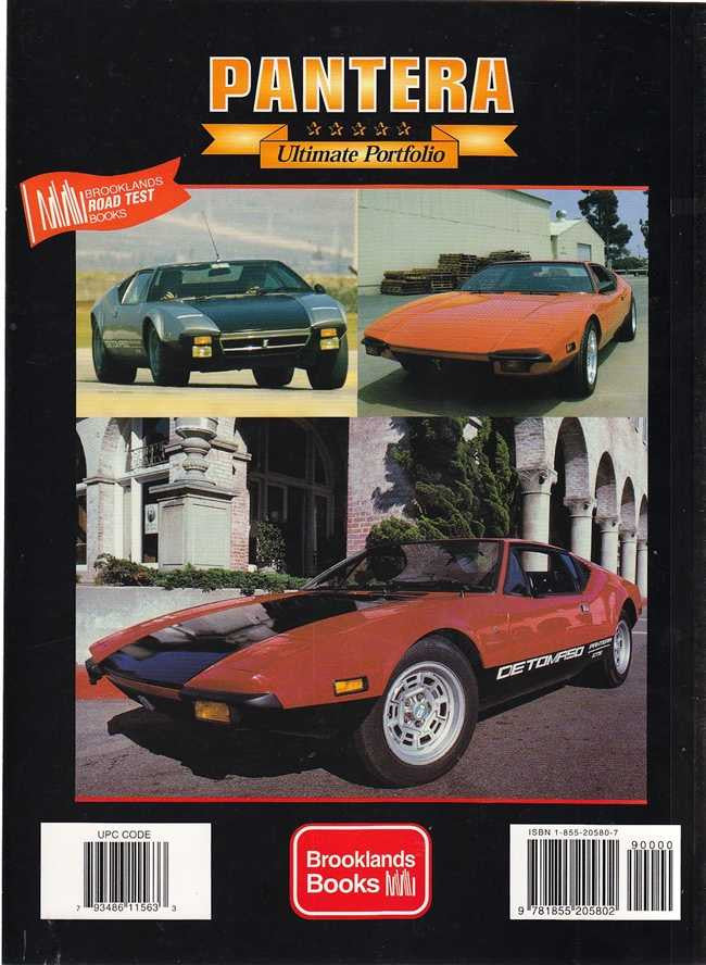 Car portfolio book cover with Pantera Ultimate Portfolio branding and collage photos