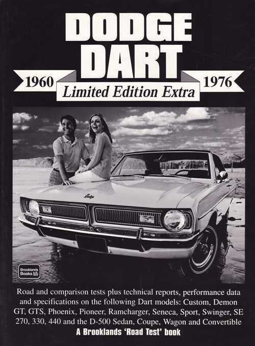 Dodge Dart Limited Edition Extra road test book cover with front car and two people