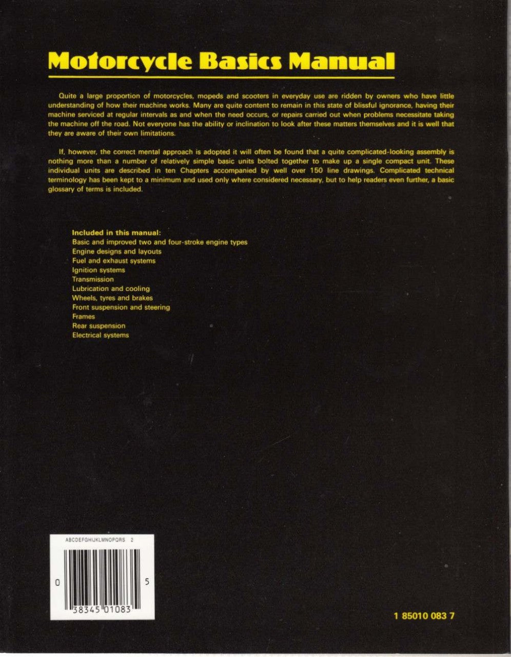 Motorcycle Basics Manual Back Cover