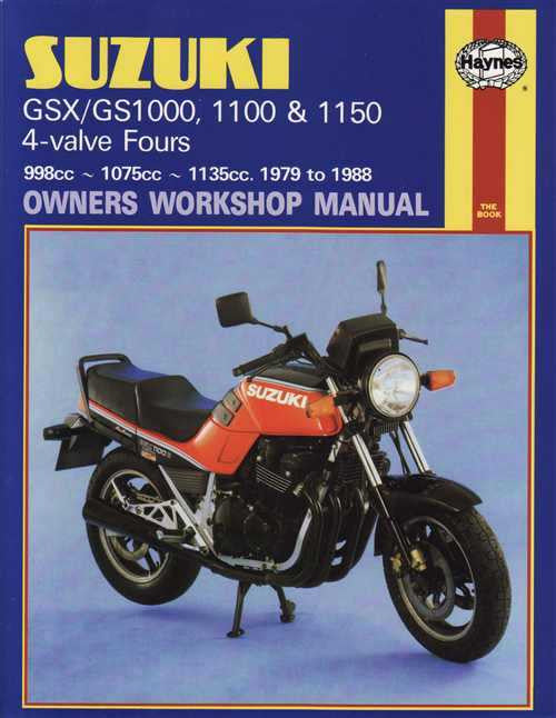 Suzuki GSX/GS1000, 1100 &amp; 1150 4-valve 1979 - 1988 Workshop Manual