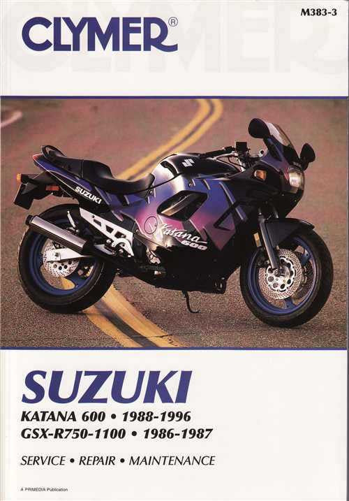 Workshop manual cover with Suzuki motorcycle photo and service, repair, maintenance branding