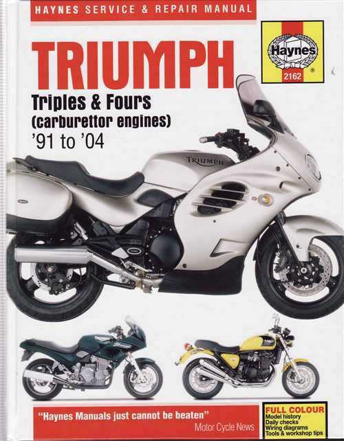 Triumph Triples &amp; Fours (carburettor engines) 1991 - 2004 Workshop Manual