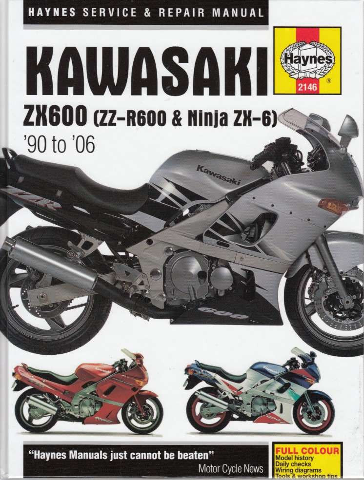 Haynes service & repair manual for Kawasaki ZX600 (ZX-R600, Ninja ZX-6), 1990–2006