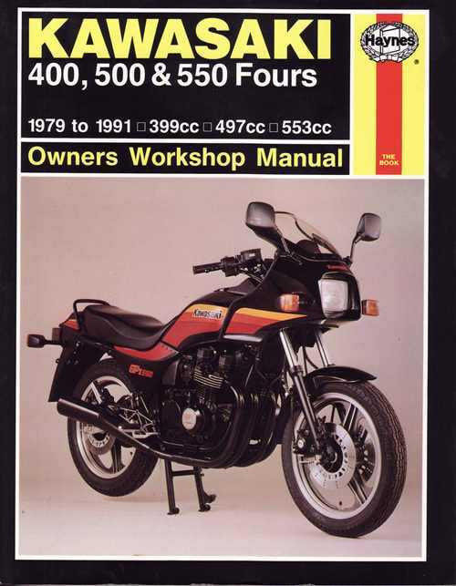 Kawasaki 400, 500 & 550 Fours owners workshop manual, front cover with motorcycle photo