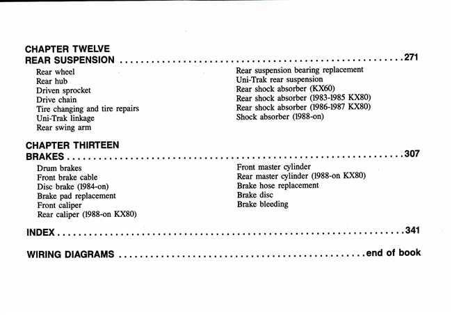 Kawasaki KX60 &amp; KX80 1983 - 2002 Workshop Manual