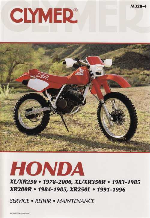 Honda XL250 XR250 XL350R XR350R XR200R XR250L 1978 - 2000 Workshop Manual