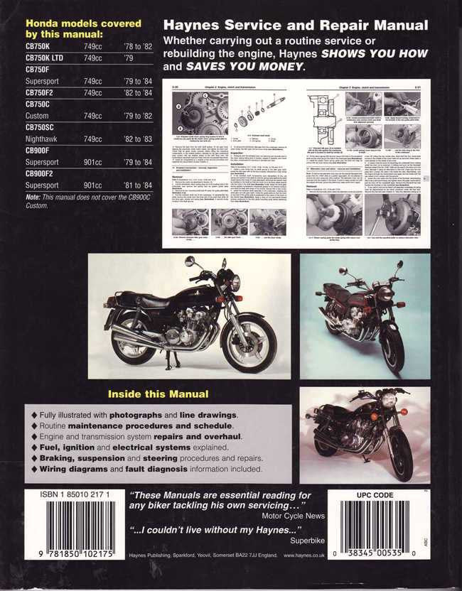 Honda CB750 &amp; CB900 DOHC Fours 1978 - 1984 Workshop Manual