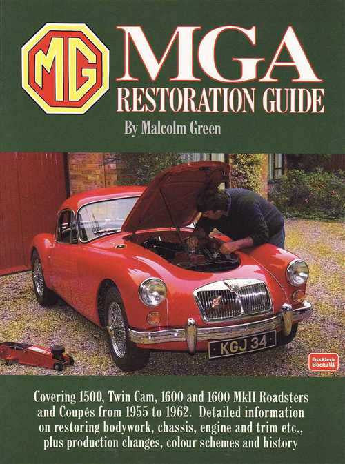 MG car restoration guide book cover with red sports car and MG logo
