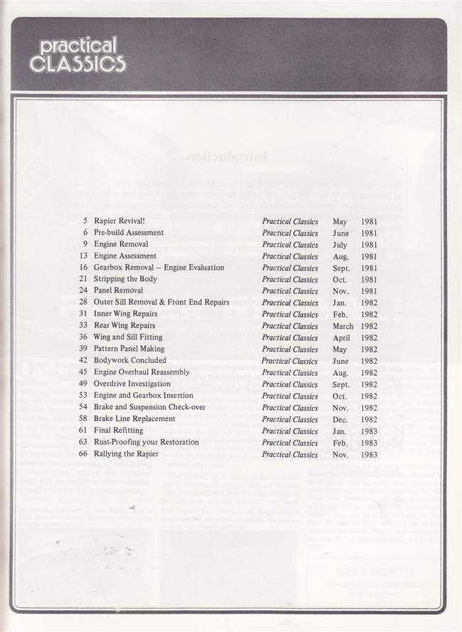 Sunbeam Rapier Restoration