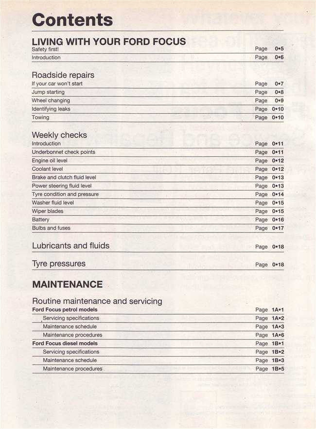 Ford Focus 1998 - 2001 Workshop Manual