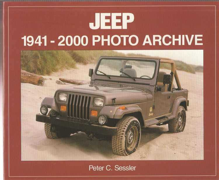 Jeep photo archive book cover with green off-road truck and desert scene