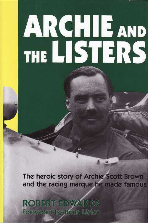 Signed racing biography book cover with large title and portrait photo