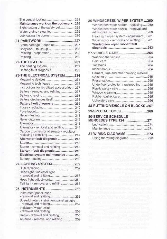 Mercedes W124 1985 - 1995 Workshop Manual