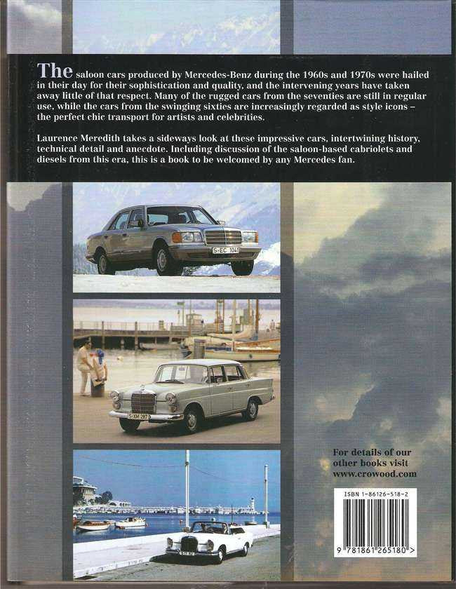 Mercedes-Benz Saloons book back cover with car photos and barcode