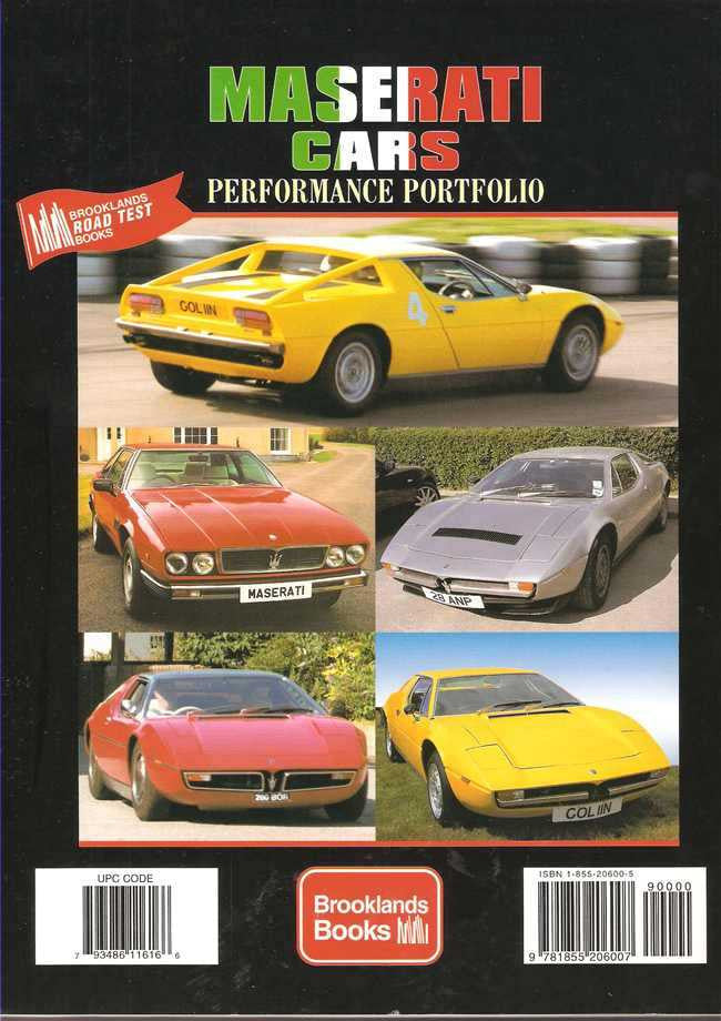 Maserati Cars Performance Portfolio 1971 - 1982