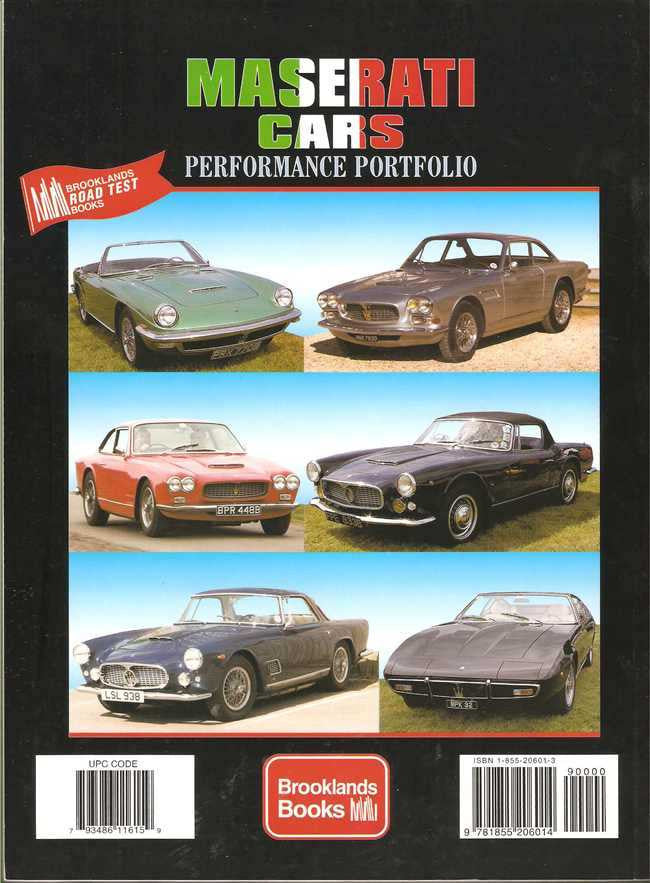 Maserati Cars Performance Portfolio 1957 - 1970