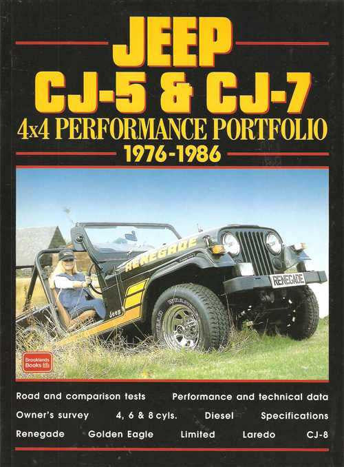 Jeep CJ-5 & CJ-7 4x4 performance portfolio book cover with off-road vehicle photos