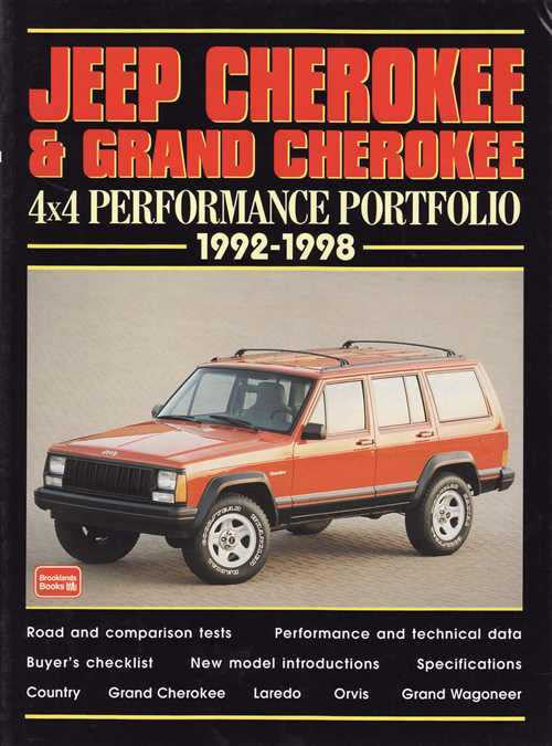 Jeep Cherokee & Grand Cherokee 4x4 performance portfolio book, red SUV photo on cover