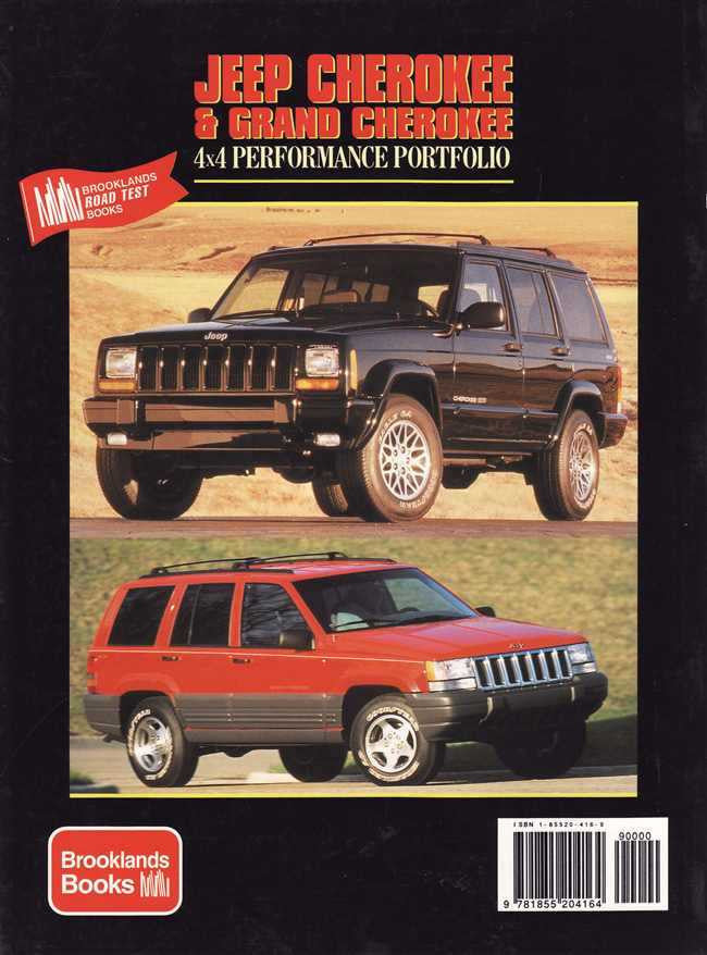 Jeep Cherokee & Grand Cherokee 4x4 performance portfolio book with two SUV photos