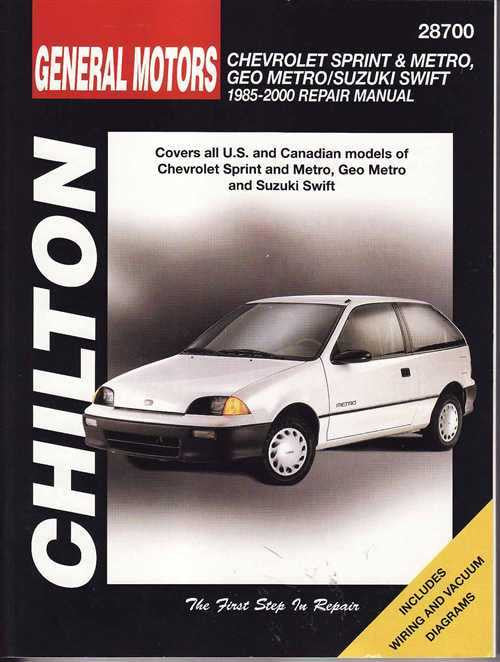 Suzuki Swift (Chevrolet Sprint, Metro, GEO Metro) 1985 - 2000 Workshop Manual
